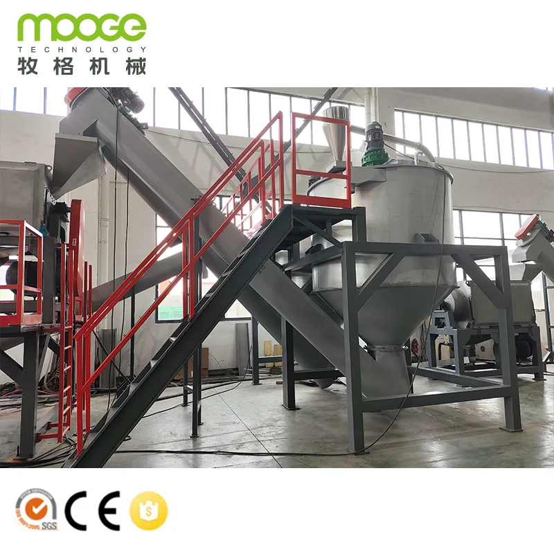 Economical 1000 kg/hr Waste PET Bottle Recycling Machines for Clean Flakes Production in Polyester Staple Fiber Manufacturing