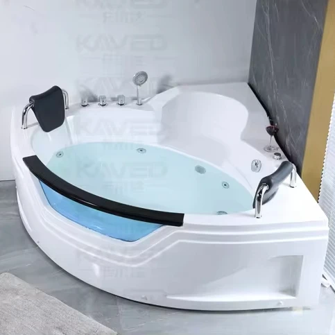 jaccuzzi two-seater bathtub corner type bath tub with seat