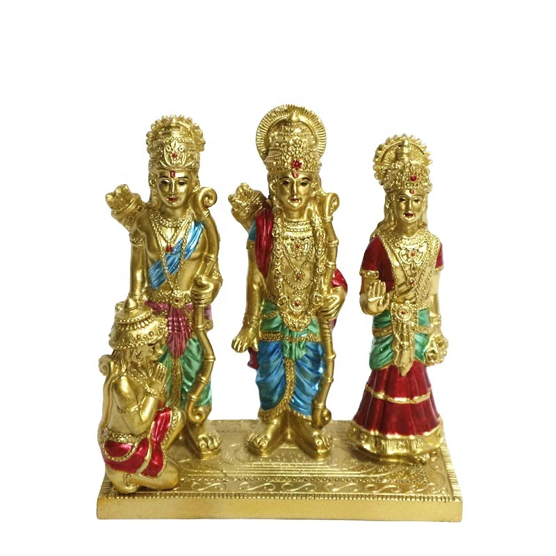 polyresin decoration Religious Items Indian Mandir Diwali Decor Buddha Sculpture Hindu Gods Idol Resin Ram Laxman Sita Figurine