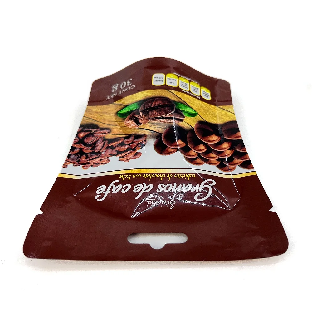 Aluminum Foil Snack Tea Chocolate Packaging Bag Candy Resealable Stand Up Mylar Bags Free Shaped Coffee Bag With Valve