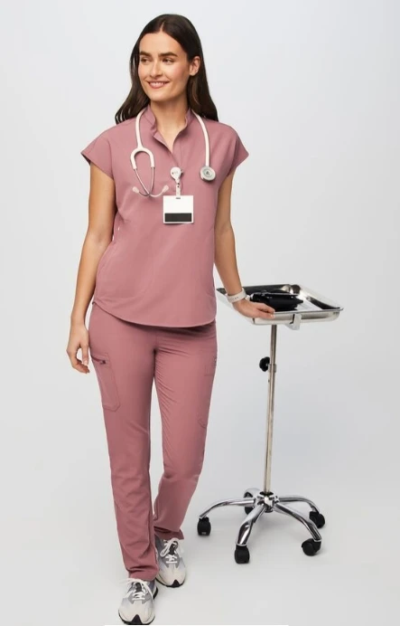 Set of Unisex Woven Medical Scrub Suits Short Sleeve Nurse and Doctor Uniforms OEM Printed Surgical Clothing for Hospitals