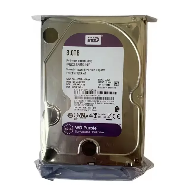 WD 3TB Purple 3.5-inch 5400 RPM Internal Hard Drive for Security DVR Systems (WD30PURX) Festplatte Disco Rigido
