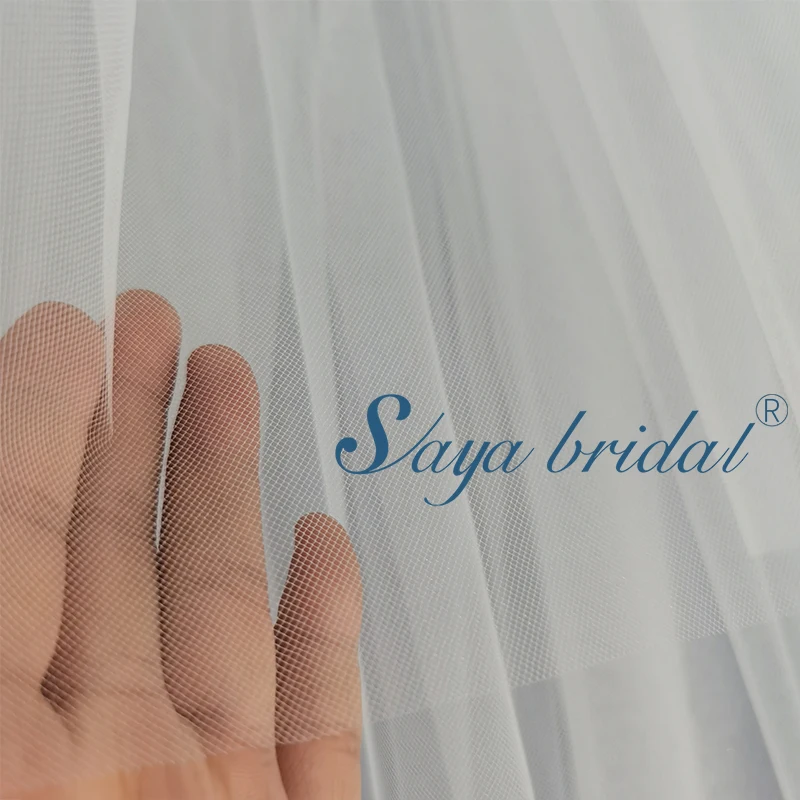 Tulle Three-layer Comb Wedding VEIL Sayabridal bride veils hard tulle yarn puffy  style white ivory black color choose
