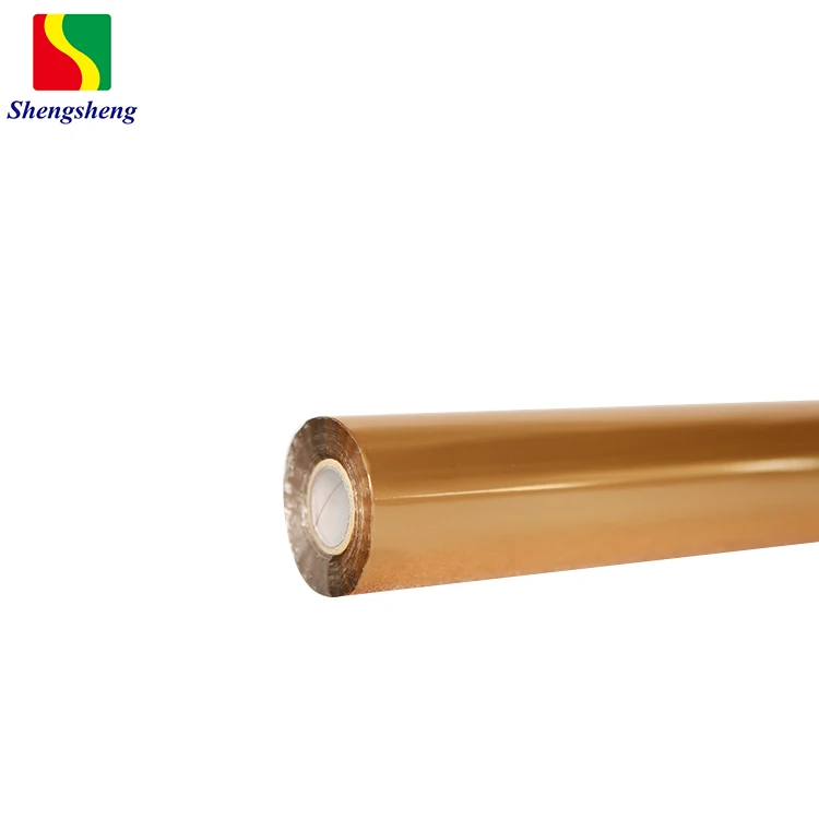 Shengsheng 64cm Width Matte Gold Color Hot Stamping Foil Roll for Plastic
