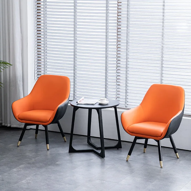 
Nordic style single sofa lazy sofa chair simple small family living room Amazon popular balcony leisure back dining chair 