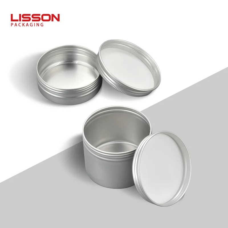 Custom 5Ml-500Ml Thread Round Aluminum Jar Nail Accessories Hair Wax Packaging Aluminum Box Packaging Metal Aluminum Can Jar