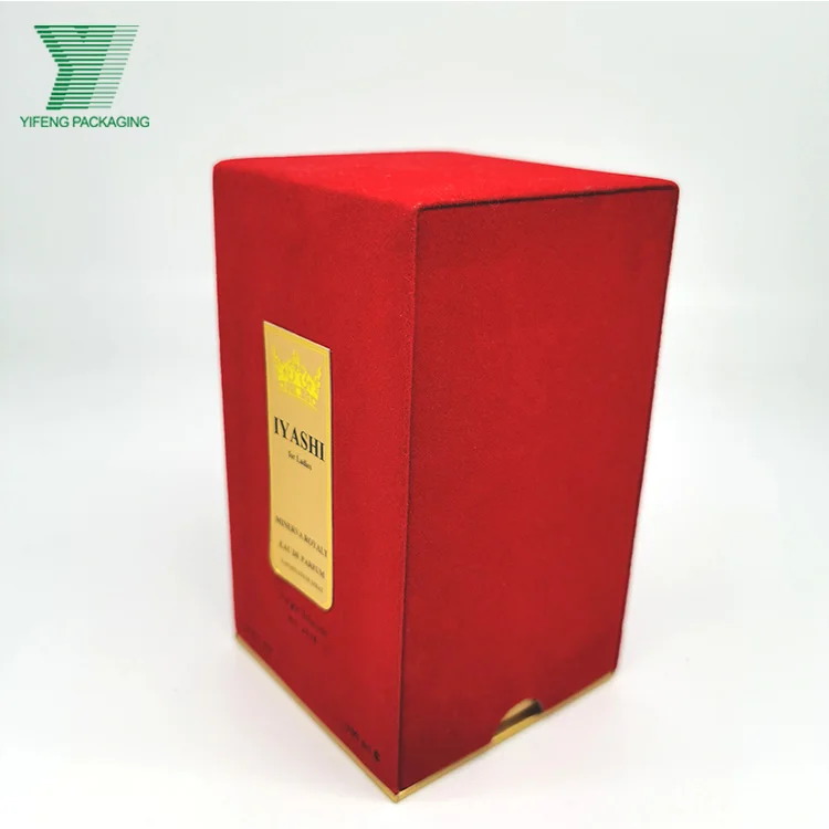 Luxury Custom Dust Prevention Velvet Flocking Hand Made Cardboard Gift Box 50ml Perfume Bottle Packaging
