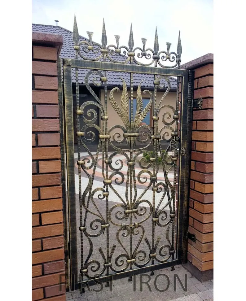 Single swing outdoor garden wrought iron gate (62333230280)