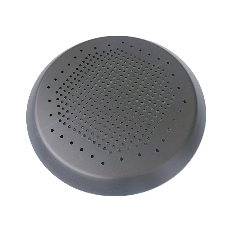 7.5 Inch Round Pizza Baking Tray Anodized Hard Film Aluminum Perforated Pan