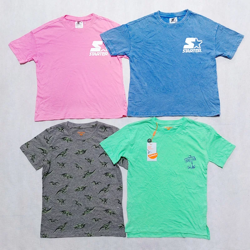 Wholesale Mixed Boys Girls Short Sleeve O-Neck Cotton kids Clothes Stock Lots T-shirts