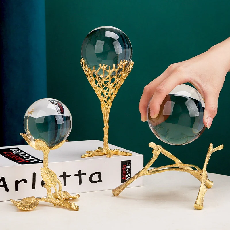 Hot Sale Creative Modern Minimalist Metal Art Craft Furnishings Decor Tabletop Interior Crystal Ball Ornaments Home Decoration