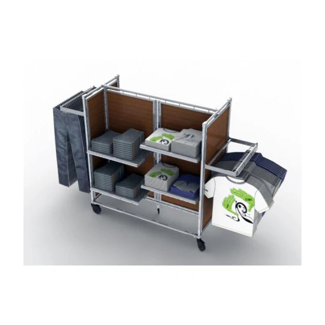 
Slatwall display rack clothes display shelves double side display unit for bags shop in store equipment 