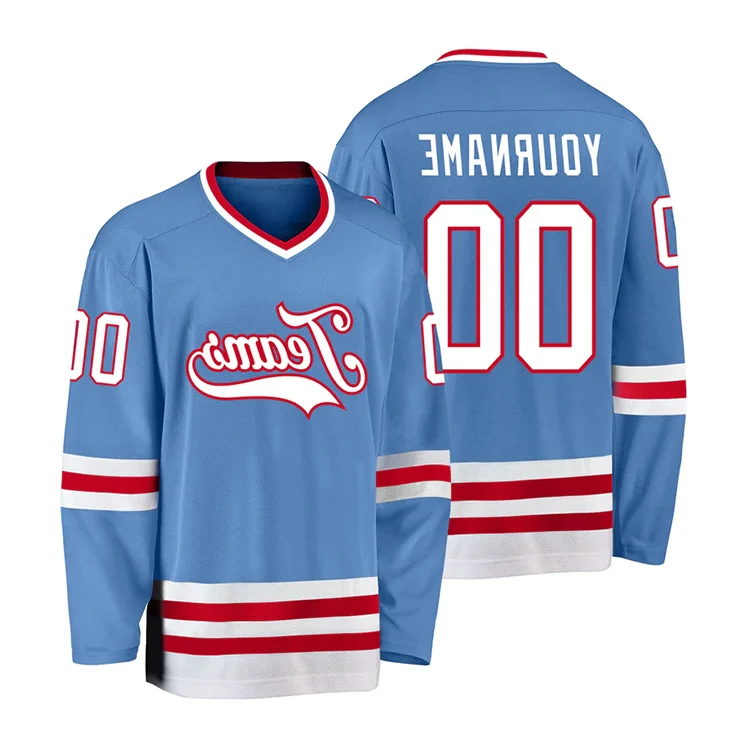 High Quality Hockey Wear Vintage Funny Sublimation Embroidered Long Sleeve Custom Men Ice Hockey Jersey