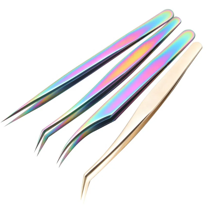 Hot design custom stainless steel eyelash extension tweezers nail tools supplier