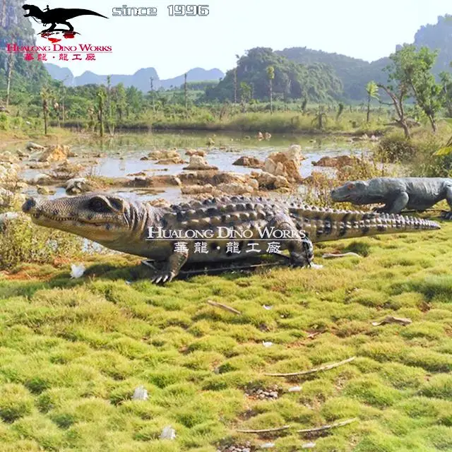 Life Size Animatronic Remote Simulation Animal Crocodile Model Artificial Crocodile