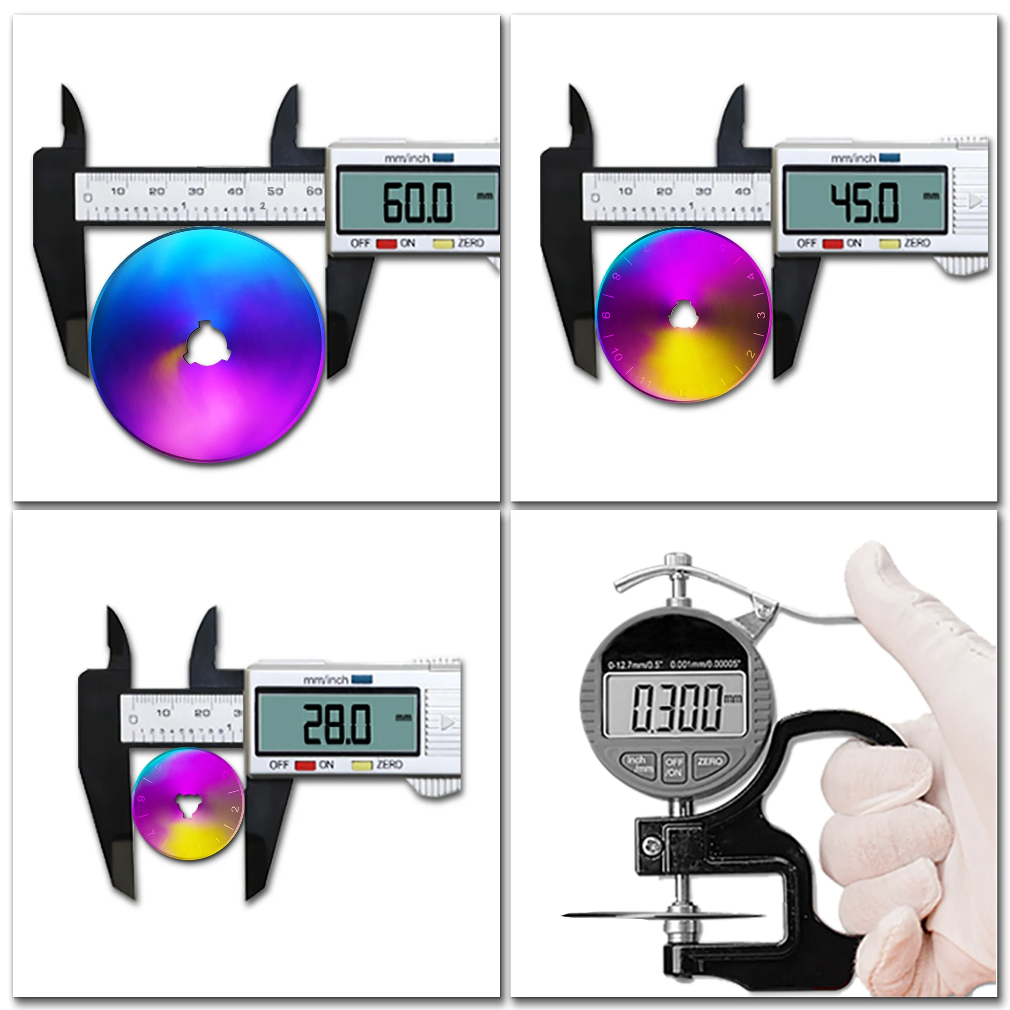Rainbow Coating Rotary Cutting Blade Steel SKS-7 Circular 28mm/45mm/60mm Rotary Cutter Blade