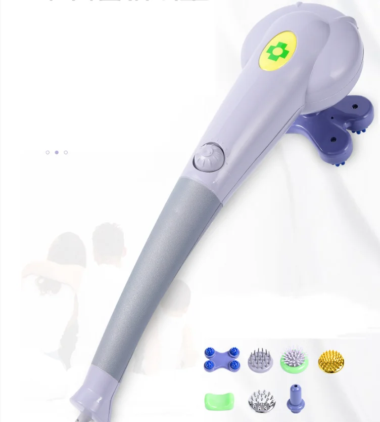 Handheld electric high-power tapping electric instrument Dolphin Massager Stick 7 head massage stick 2 in1 stepless motor