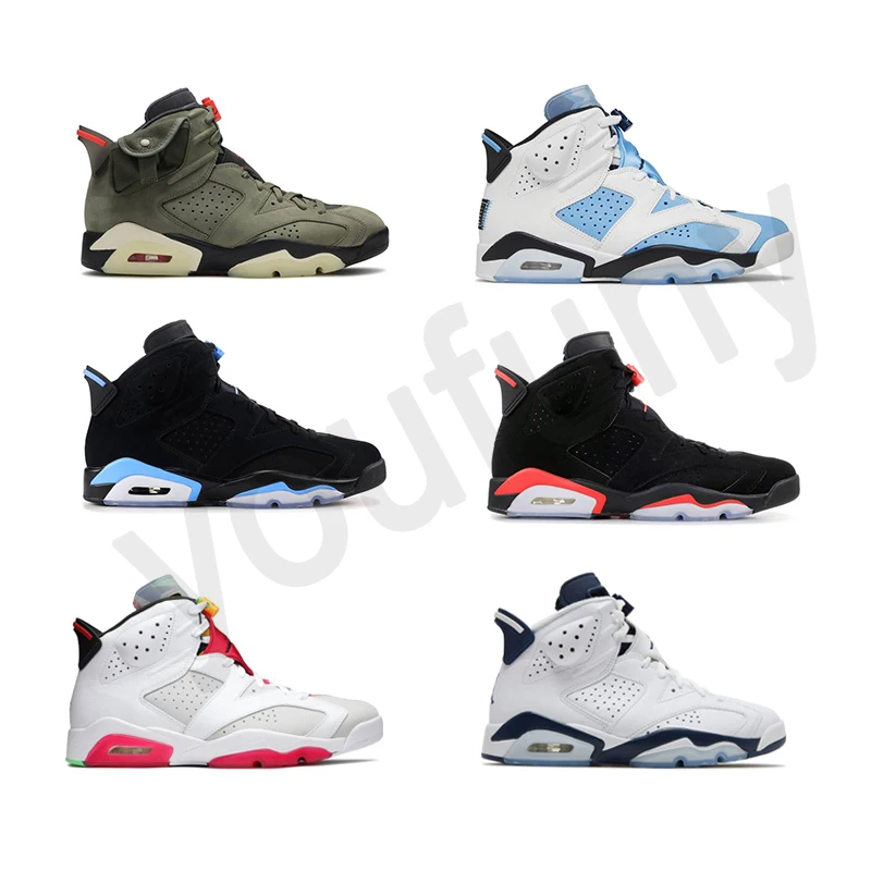 High Quality Travis Scotts X 6 Retro Medium Olive Men Basketball Shoes Denim Tinker Cactus Oregon Mens Sports Sneaker 7-13