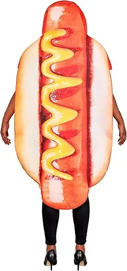 KayaTrek Adult Hot Dog Costume Funny Food Cosplay Halloween Costume  One Size