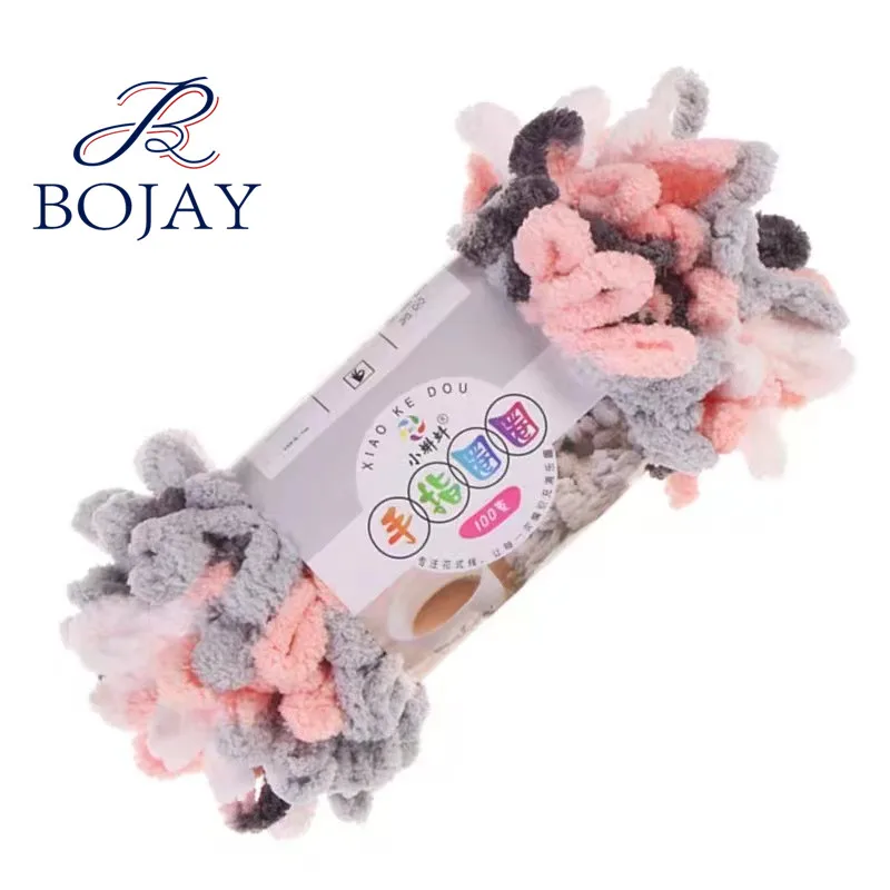 100% Polyester Chenille Yarn with Multiple Colors, Chunky Finger Loop Yarn for Hand Knitting and Crochet