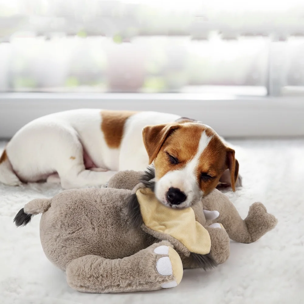 Cartoon Elephant Plush Squeaky Dog Toy Interactive Puppy Toy for  Pet Heartbeat Toys Perfect for Holiday Gifts