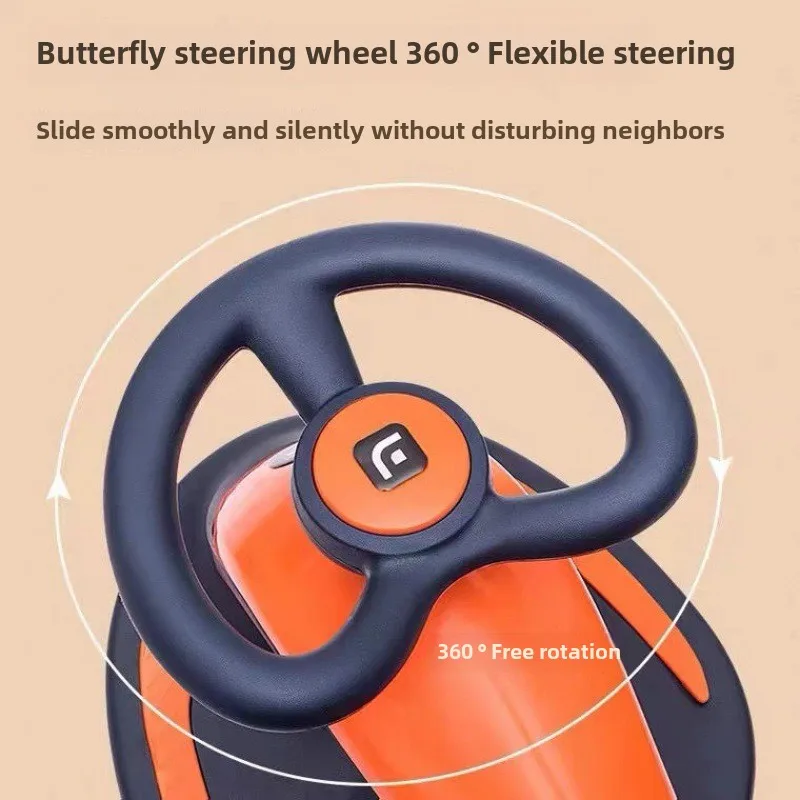 Electric Rechargeable Twist Car Toy for Kids 2 Adults-Sized Plastic Can Swing Car with Rollover Prevention Perfect Birthday Gift