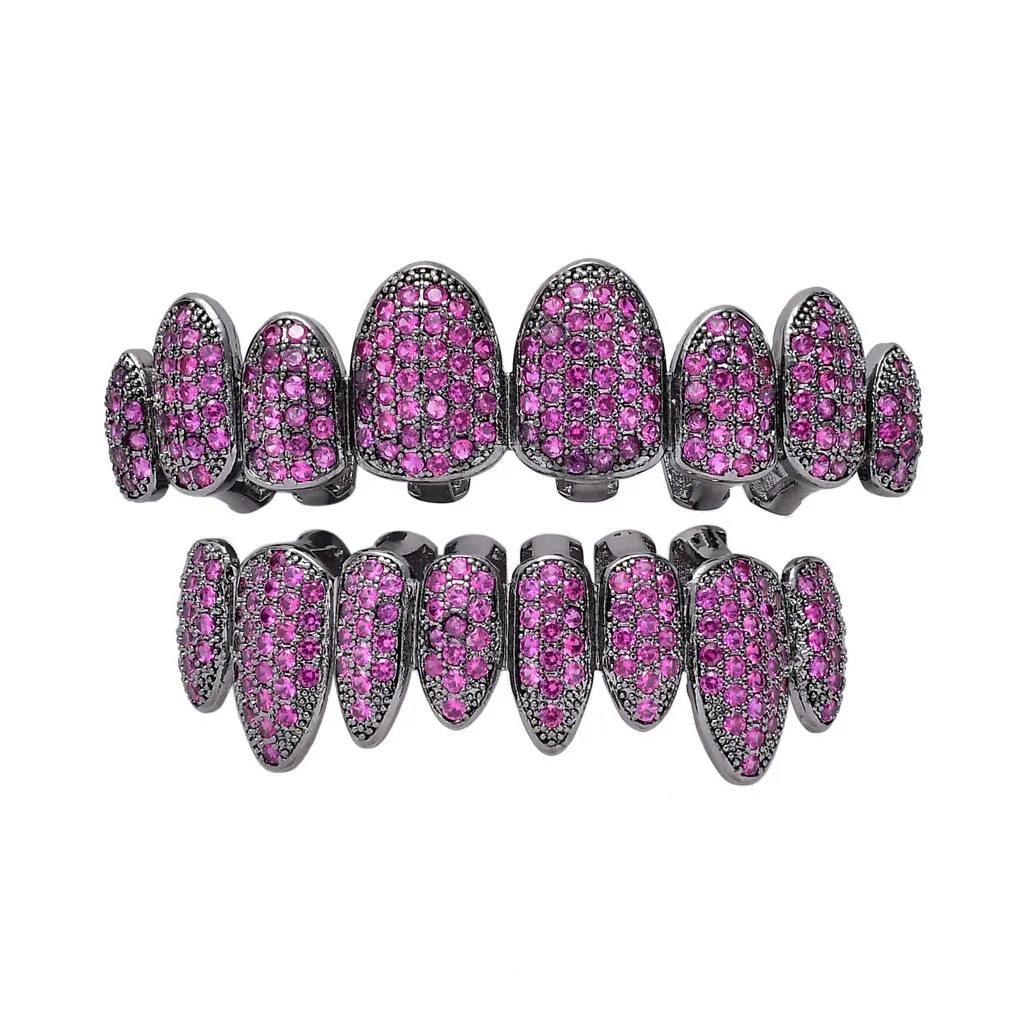 Набор для верхних и нижних зубов в стиле хип-хоп, силиконовые блестящие грили, Наборы украшений с блестящими фианитами для мужчин