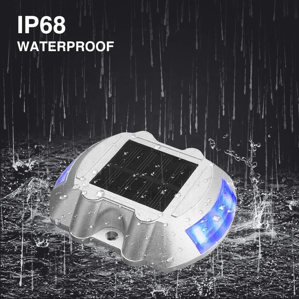 
Blue color Solar 6 LED Powered Road Step Light Dock Light for Outdoor Driveway Deck Garden Ground Path Yard 