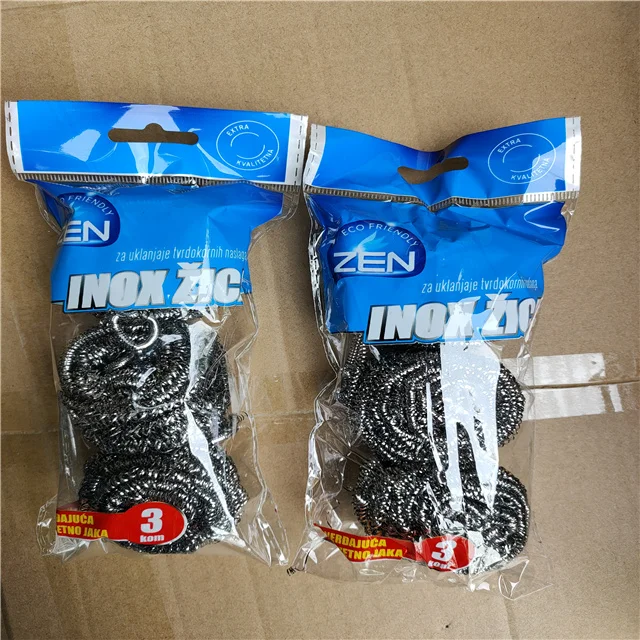 High quality AISI 430 cleaning Daily household items stainless steel pot scrubber stainless steel mesh scourer