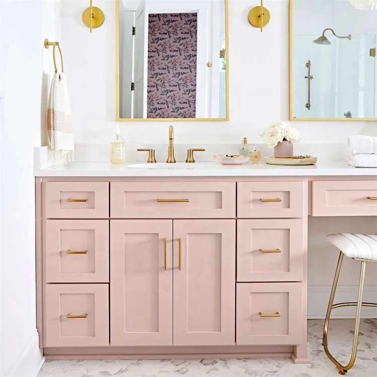 Rta High Quality Bathroom Vanity Wood Lacquer Customized Waterproof for Easy Installation