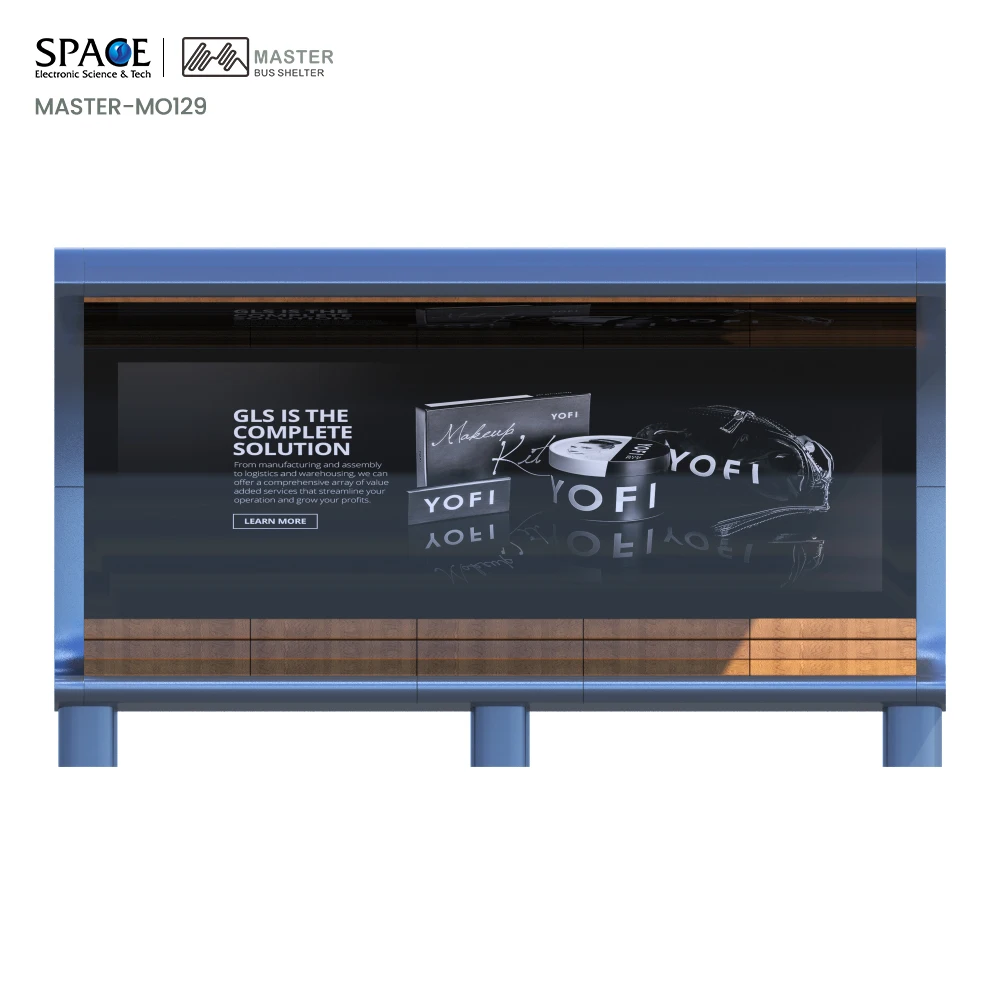 Stylish Square Aluminum Bus Shelter with Open Design and Advertising Lightbox for Enhancing Bus Stop