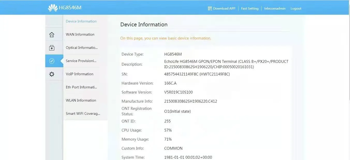 Wireless FTTH 90%New XPON GPON HUAWEY ONU ONT Modem For GPON/EPON OLT