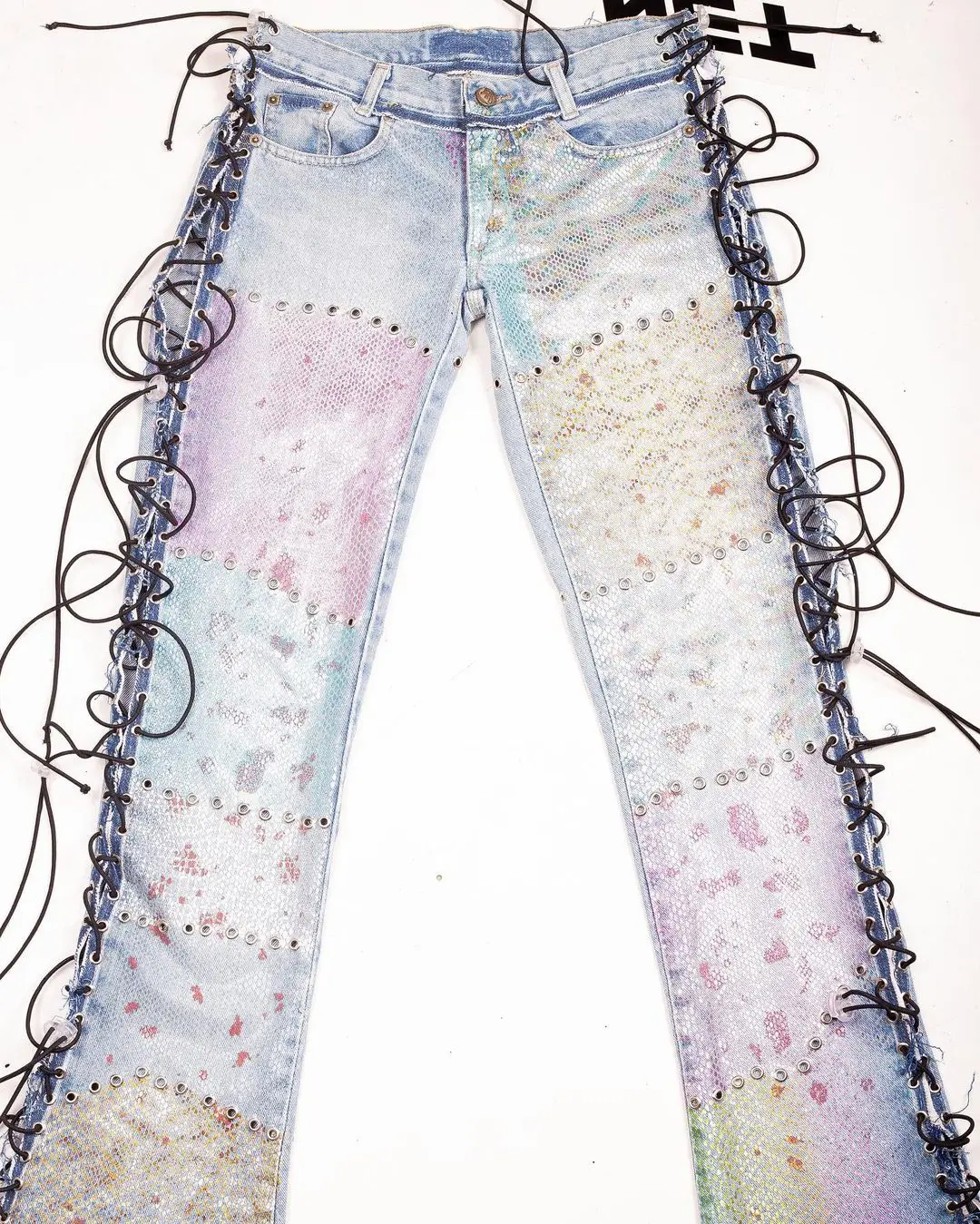 ZhuoYang Garment Wholesale Stacked Pants Top Quality Legging Sexy Lace Patchwork woman Jeans