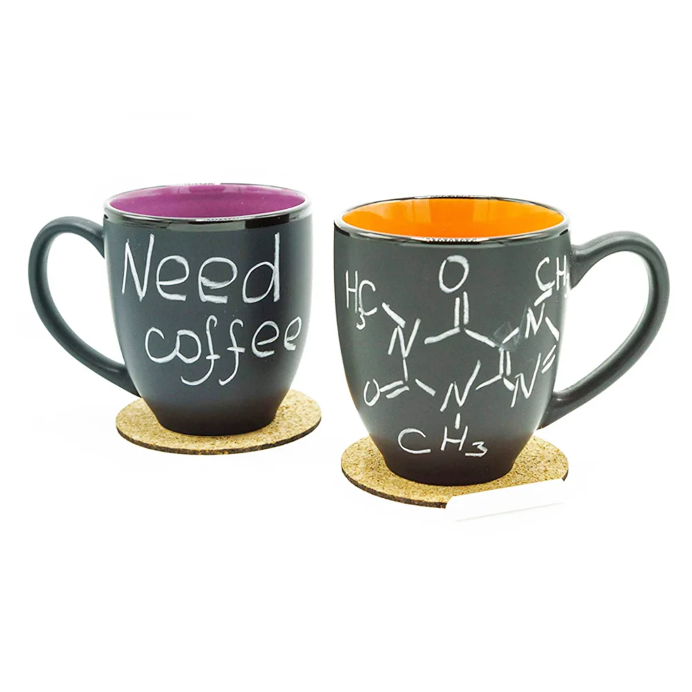TAOXIN 2022 New listing eco-friendly ceramic material coffee mugs with chalk drawing