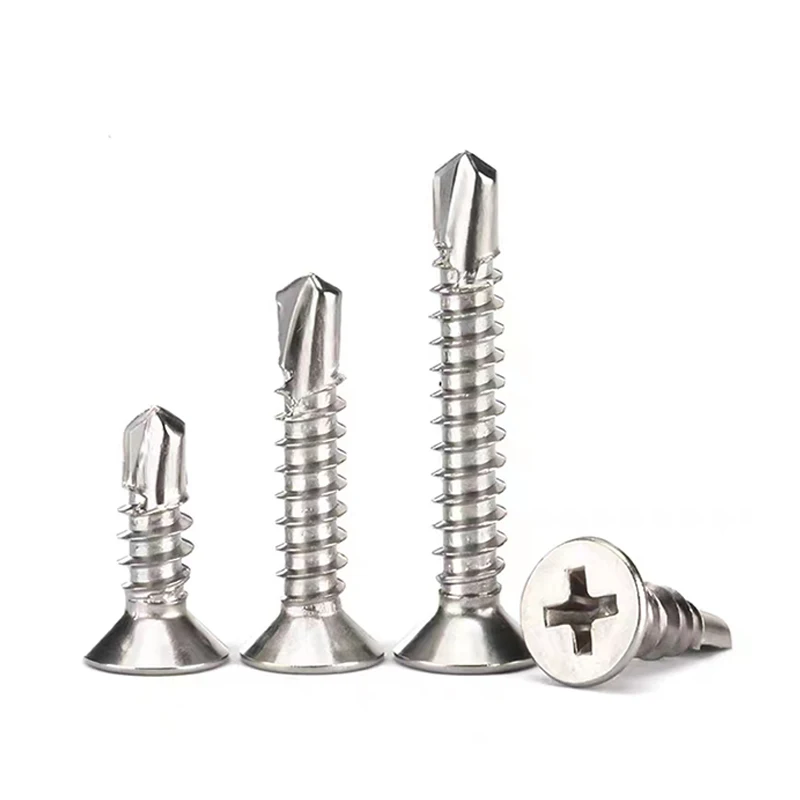 5.5mm B8 B8M B8T A453 GR660 A286 18-8 Stainless Steel Phillips Drive Flat Head Round Head Self Drilling Roofing Screw DIN7504