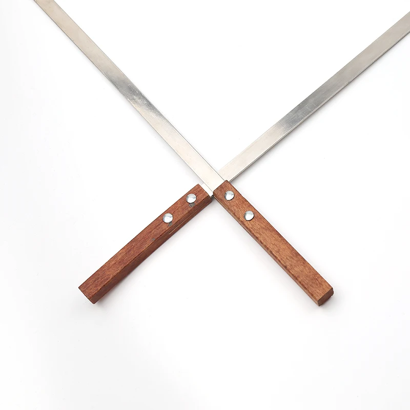 Щипцы для барбекю из нержавеющей стали Skewers58.5 * 1,2 см с металлическими заклепками; Туфли-лодочки шампуры Многоразовые барбекю палочки (58,5 см (2 шт.)