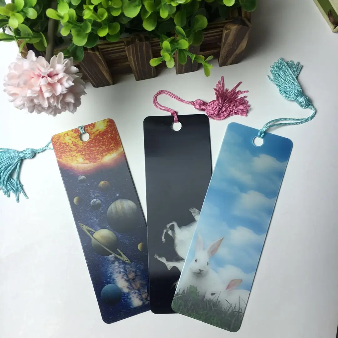 Custom promotional gift set 3d animal lenticular shape plastic bookmark 3d flip anime stationery bookmarks With Tassel