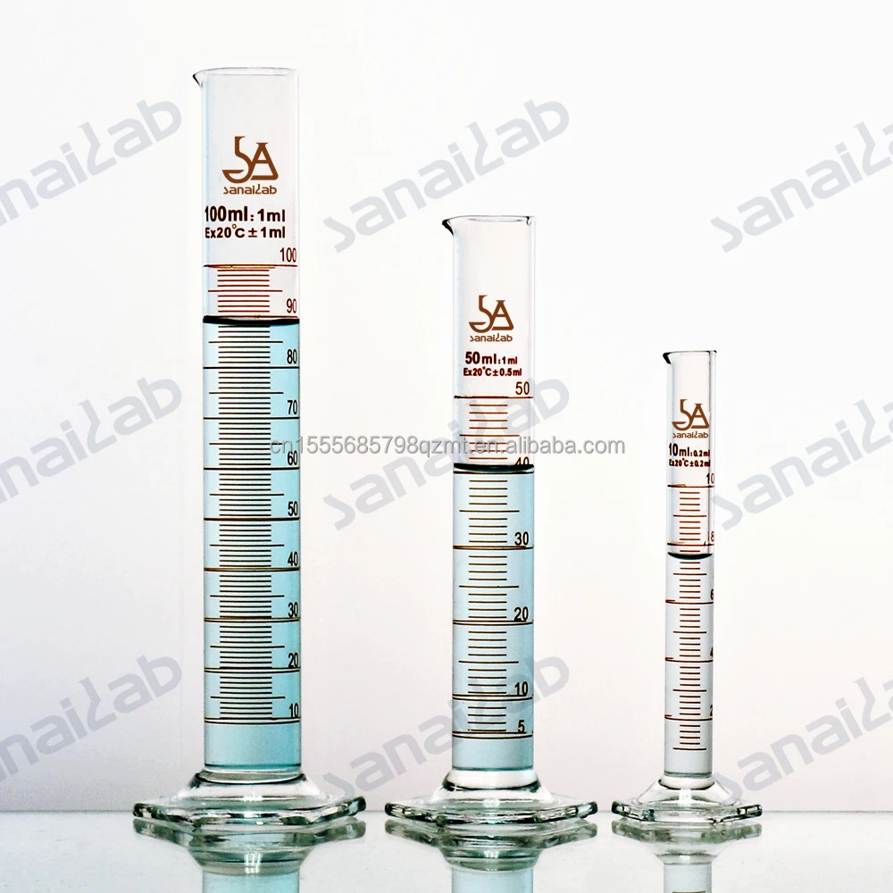 100 Ml Luxury Bottle Glass Hexagonal Measuring Cylinder With Base