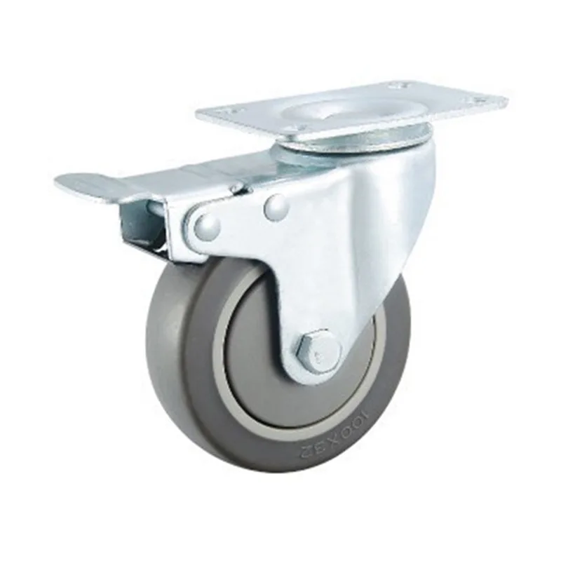 Заводская распродажа гарантия долговечное антистатическое универсальное колесо из нержавеющей стали 100 мм нейлоновое серое для