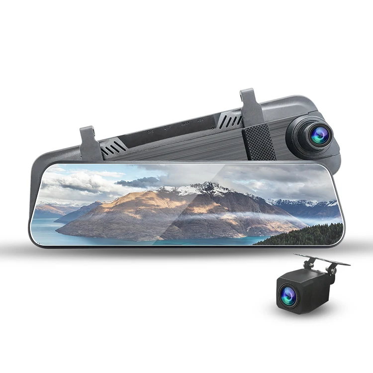 Mirror dual lens car camera recorder 2K+1080p 10inch screen sony sensor dvr