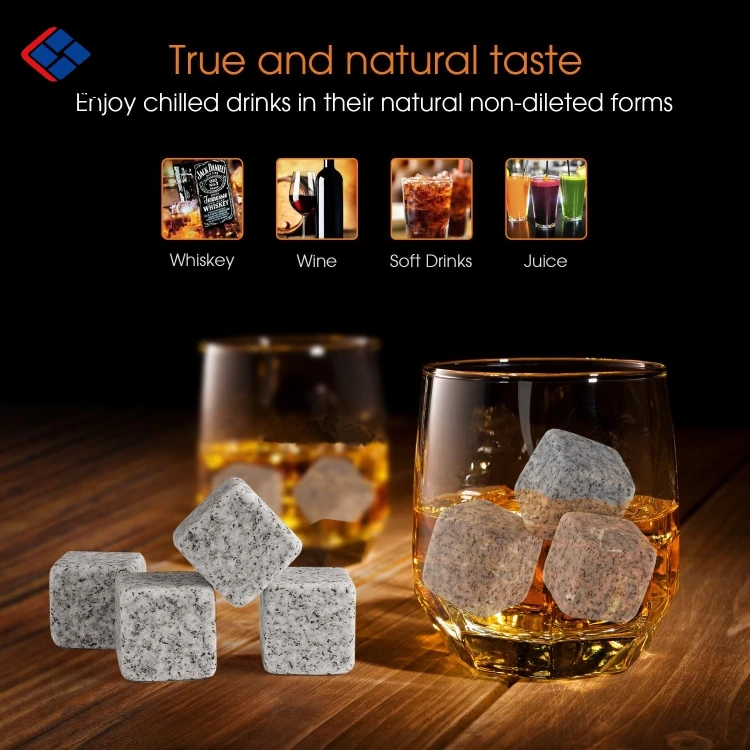 2021 new product custom Tech Whisky Chilling Rocks Gift Set - premium whiskey stones-sipping stone and ice cube stone