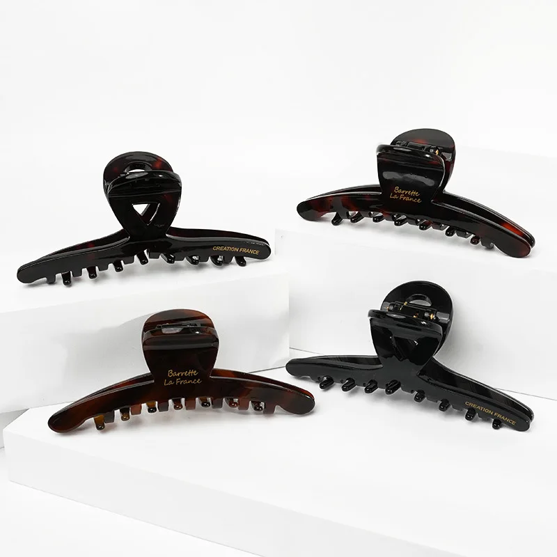 13cm Acetate Hanger Leopard Print Oversized Nordic Clips Shark Hair Claw Light Luxury Clamps for Girl Women