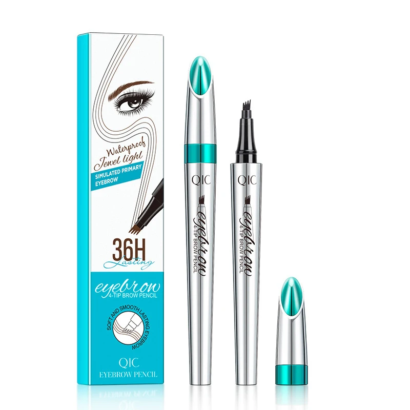 QIC Four Prong Liquid Eyebrow Pencil Waterproof and Sweat Proof Liquid Eyebrow  Brushes