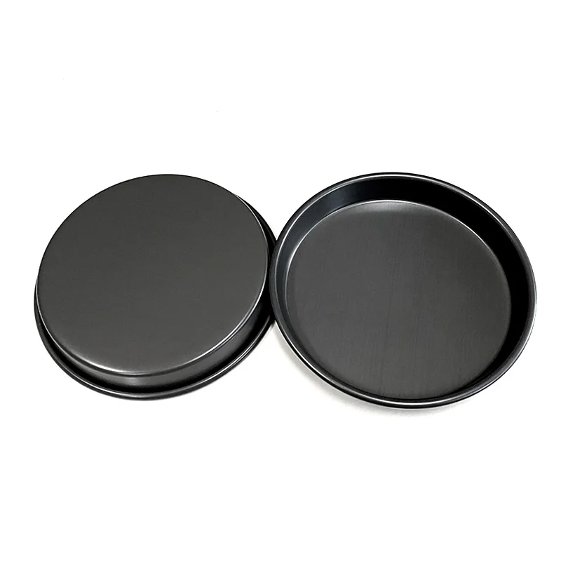 9  inch pizza pan hard coat aluminium alloy round baking tin pan pizza  mold fixed bottom manufacturer  deep and low