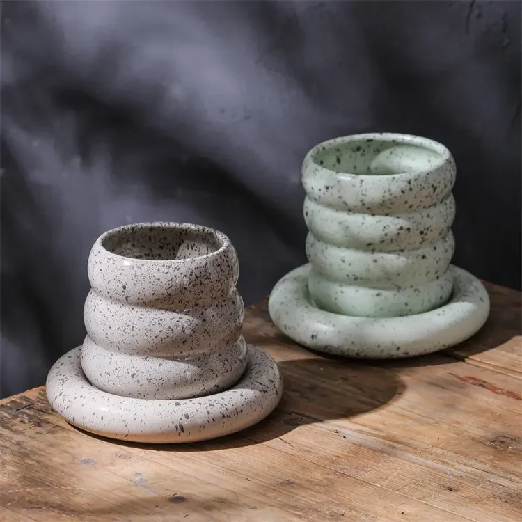 Cheap price donuts design creative restaurant drinkware porcelain tea mug coffee espresso ceramic cups with saucer