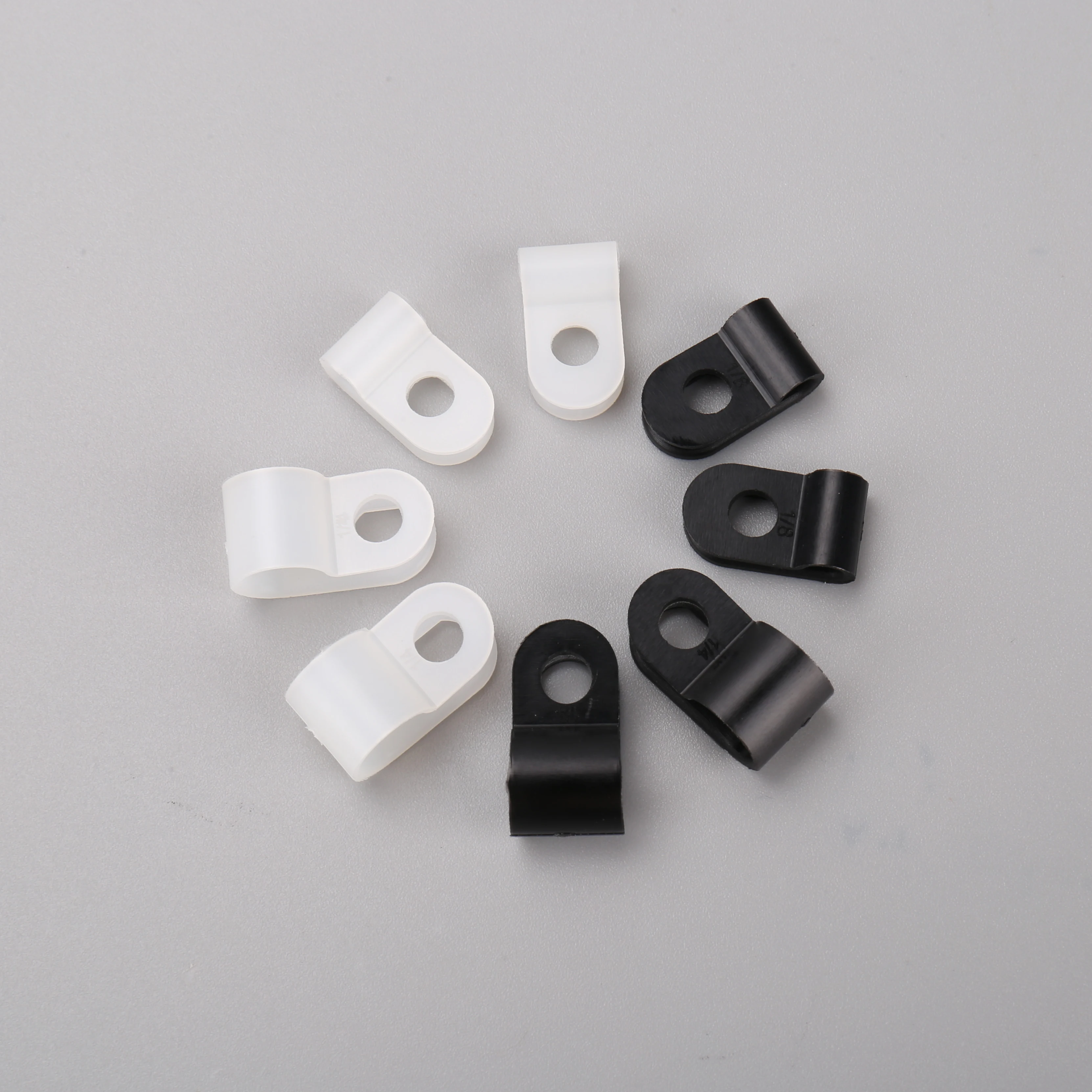 OUORO UC-1(6.35mm 1/4 inch) R Type Nylon Wire Cable Clip With Screws