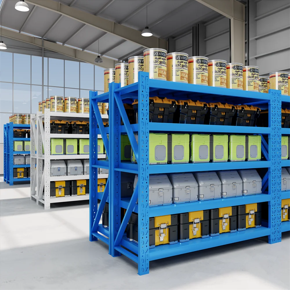 Industrial Metal Shelving Unit for Storage Organization Adjustable Heavy Duty Steel Storage Rack for Warehouse and Home Use