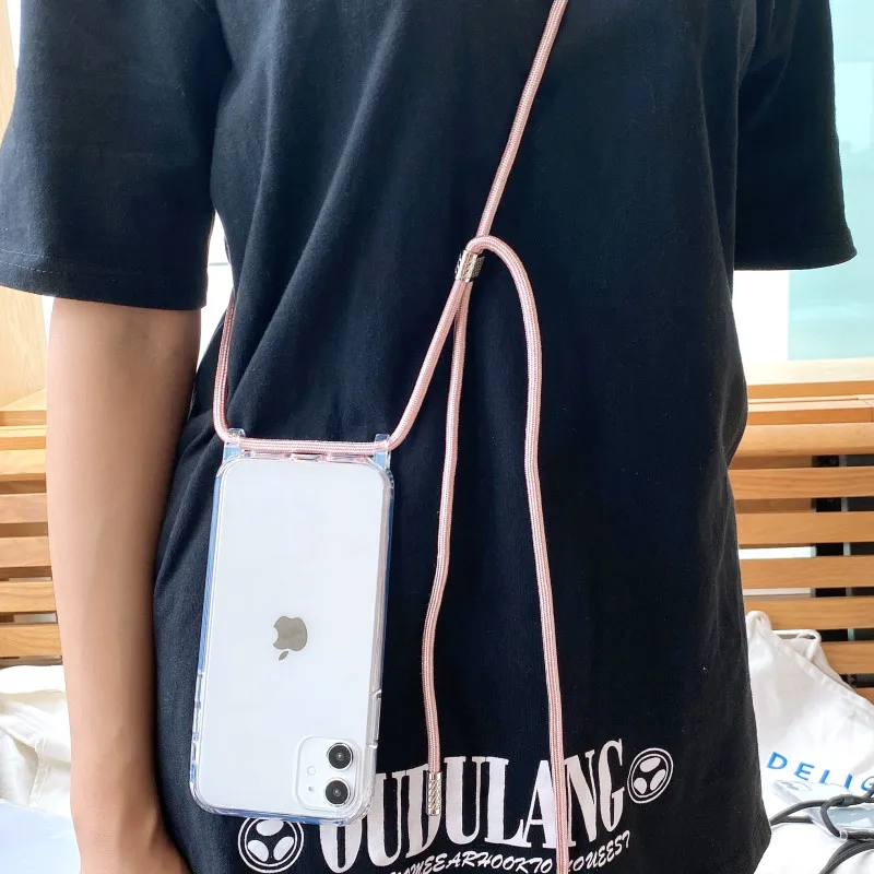 Clear Crossbody Phone Case Adjustable Lanyard Strap and Wallet Phone Case Designed for Phone 11