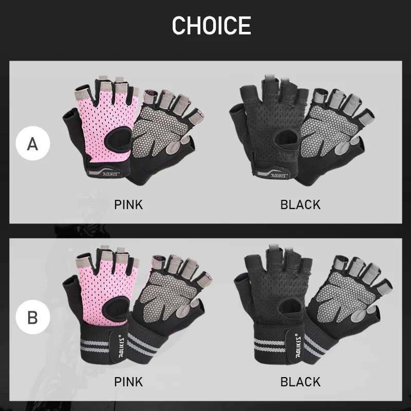 Half-Finger Gym No-Slip Fitness Exercise Microfiber Fabric Silicone Padded Palm Protection Weightlifting/Pull ups/Cycling Gloves