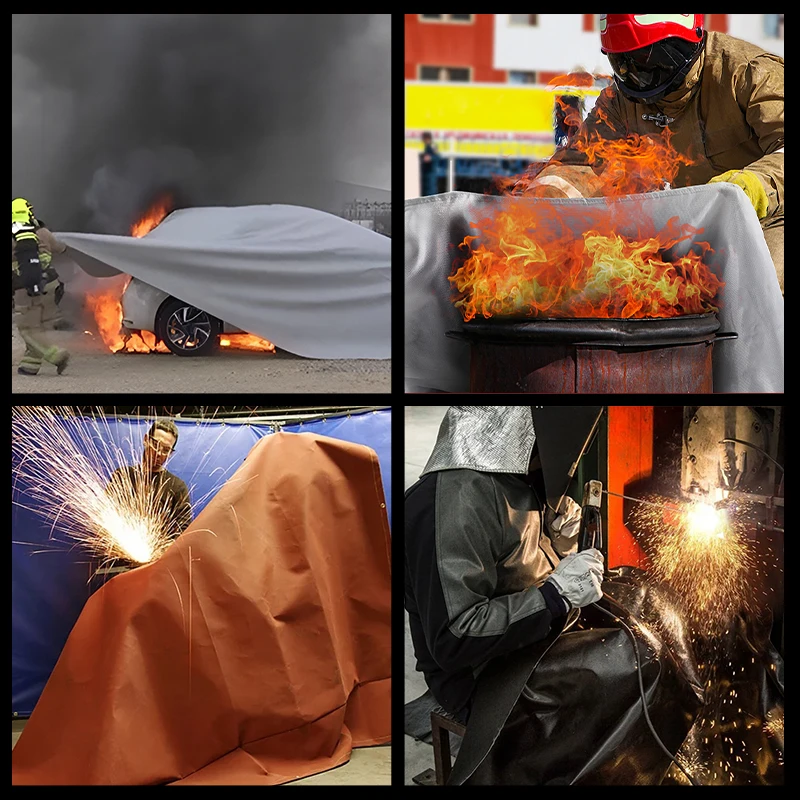 Glass Fiber Cloth Fire Blanket ATEX Certified Standard EN 1869.1997 4 Pack Private Label Box House 4x6 32oz 6 Tool